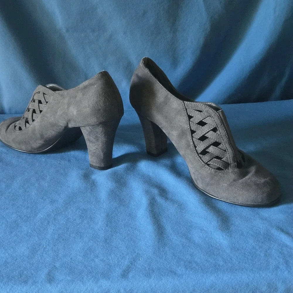 Aerosoles Whimsigoth Cage Heels Booties Gray Clubwear Going Out Party Size 8 M